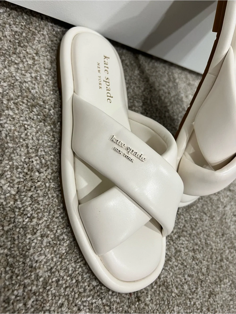 Kate Spade White Rio Slide Sandals